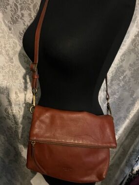 Margot New York Leather Crossbody Bag in Cognac